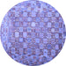 Round Oriental Blue Traditional Rug, con688blu