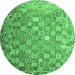 Round Oriental Emerald Green Traditional Rug, con688emgrn
