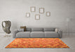 Machine Washable Oriental Orange Traditional Area Rugs in a Living Room, wshcon688org