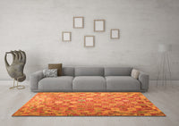 Machine Washable Oriental Orange Traditional Rug, wshcon688org