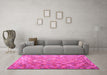 Machine Washable Oriental Pink Traditional Rug in a Living Room, wshcon688pnk