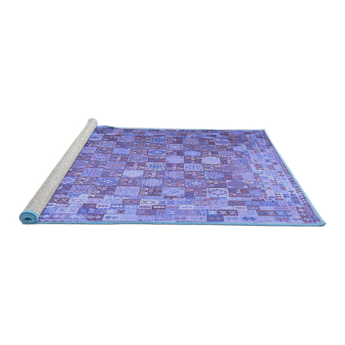 Sideview of Machine Washable Oriental Blue Traditional Rug, wshcon688blu