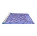 Sideview of Machine Washable Oriental Blue Traditional Rug, wshcon688blu