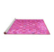 Sideview of Machine Washable Oriental Pink Traditional Rug, wshcon688pnk