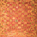 Round Machine Washable Oriental Orange Traditional Area Rugs, wshcon688org