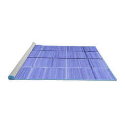Sideview of Machine Washable Abstract Blue Contemporary Rug, wshcon689blu