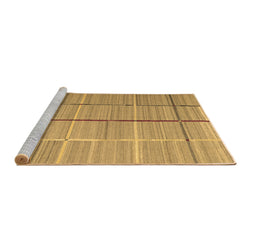 Sideview of Machine Washable Abstract Brown Contemporary Rug, wshcon689brn