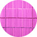 Round Abstract Pink Contemporary Rug, con689pnk