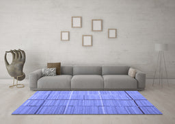 Machine Washable Abstract Blue Contemporary Rug in a Living Room, wshcon689blu