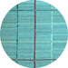 Round Abstract Light Blue Contemporary Rug, con689lblu