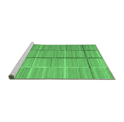 Sideview of Machine Washable Abstract Emerald Green Contemporary Area Rugs, wshcon689emgrn