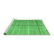 Sideview of Machine Washable Abstract Emerald Green Contemporary Area Rugs, wshcon689emgrn