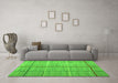 Machine Washable Abstract Green Contemporary Area Rugs in a Living Room,, wshcon689grn