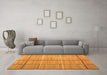 Machine Washable Abstract Orange Contemporary Area Rugs in a Living Room, wshcon689org