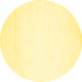 Round Solid Yellow Modern Rug, con68yw