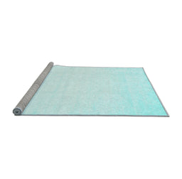 Sideview of Machine Washable Solid Light Blue Modern Rug, wshcon68lblu