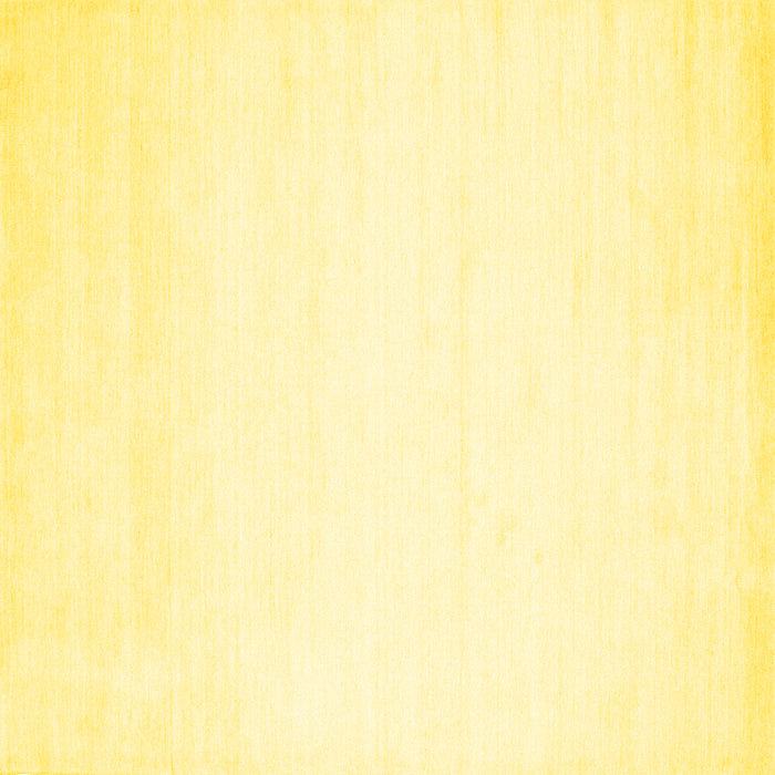 Square Machine Washable Solid Yellow Modern Rug, wshcon68yw