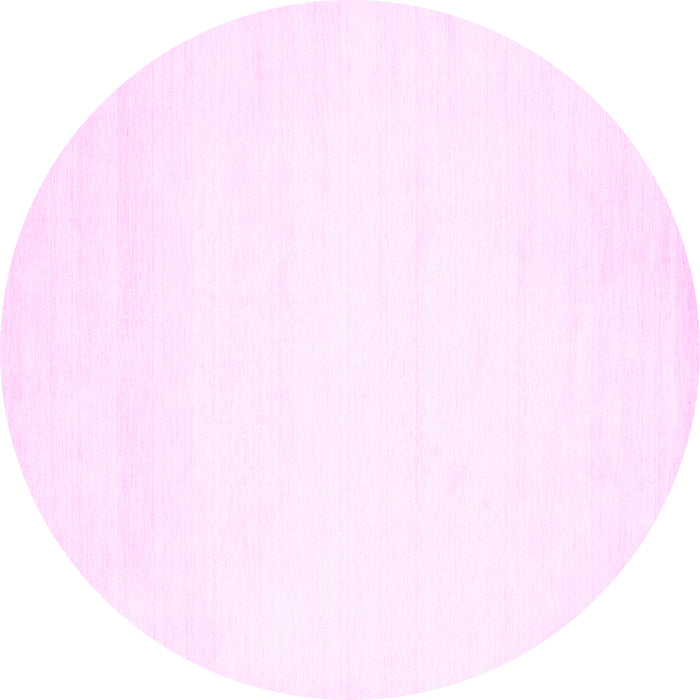 Round Machine Washable Solid Pink Modern Rug, wshcon68pnk