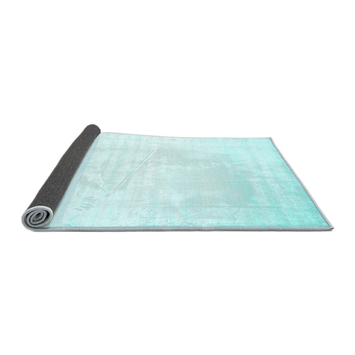 Sideview of Solid Light Blue Modern Rug, con68lblu