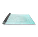 Sideview of Solid Light Blue Modern Rug, con68lblu