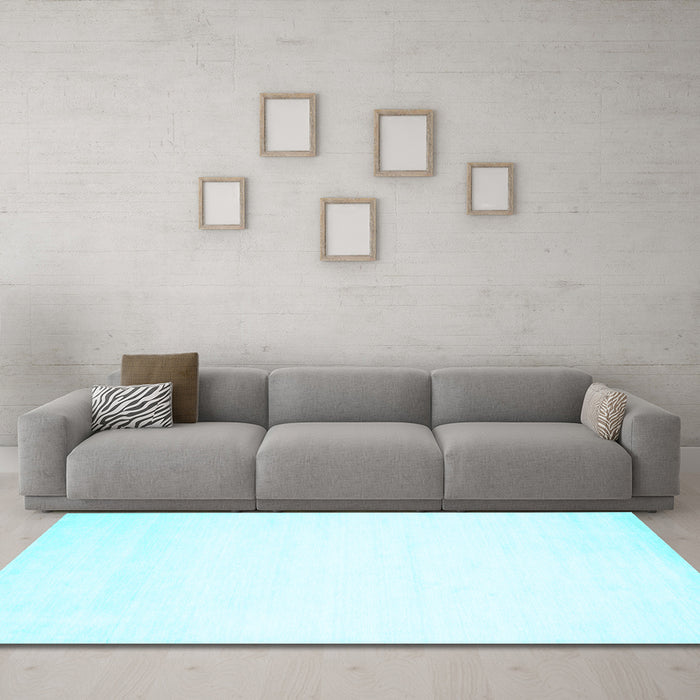 Machine Washable Solid Light Blue Modern Rug in a Living Room, wshcon68lblu
