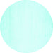 Round Solid Turquoise Modern Rug, con68turq