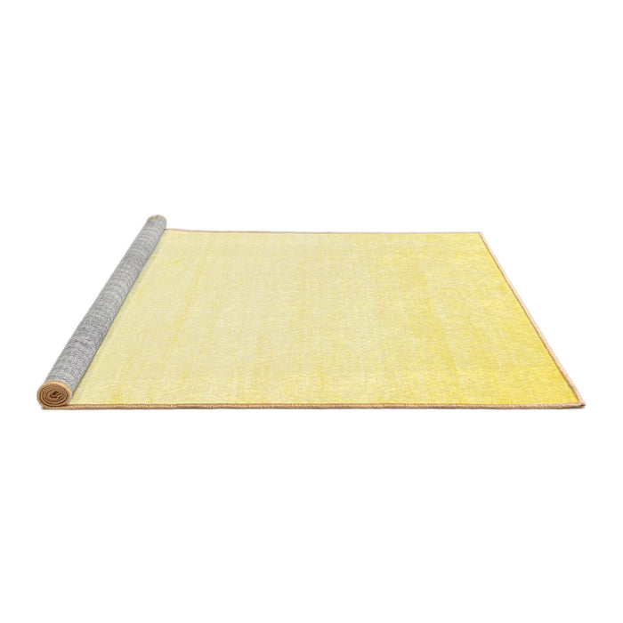 Sideview of Machine Washable Solid Yellow Modern Rug, wshcon68yw