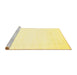 Sideview of Machine Washable Solid Yellow Modern Rug, wshcon68yw