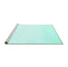 Sideview of Machine Washable Solid Turquoise Modern Area Rugs, wshcon68turq