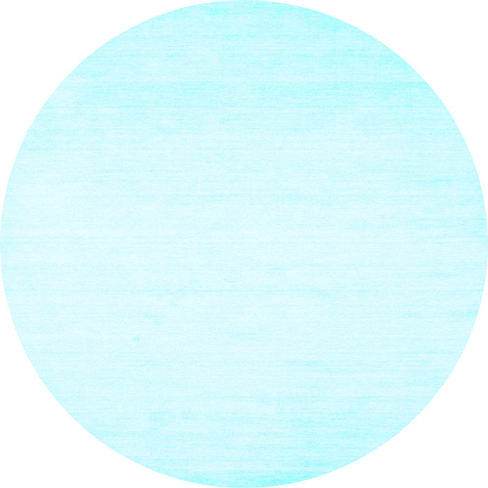 Round Machine Washable Solid Light Blue Modern Rug, wshcon68lblu