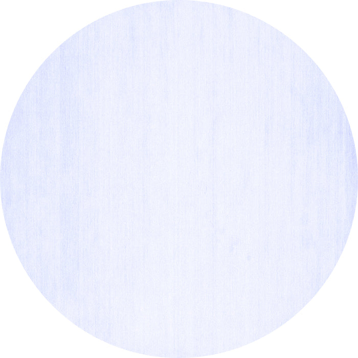 Round Machine Washable Solid Blue Modern Rug, wshcon68blu