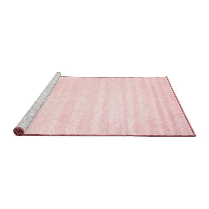 Serging Thickness of Machine Washable Contemporary Light Red Pink Rug, wshcon69
