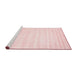 Serging Thickness of Machine Washable Contemporary Light Red Pink Rug, wshcon69