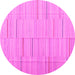 Round Abstract Pink Contemporary Rug, con690pnk