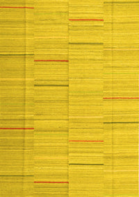 Abstract Yellow Contemporary Rug, con690yw