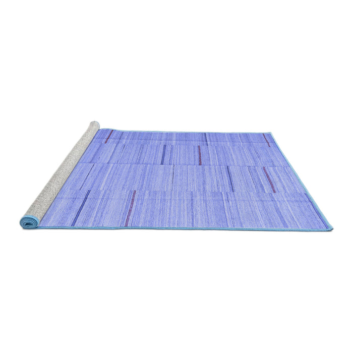 Sideview of Machine Washable Abstract Blue Contemporary Rug, wshcon690blu
