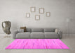 Machine Washable Abstract Pink Contemporary Rug in a Living Room, wshcon690pnk