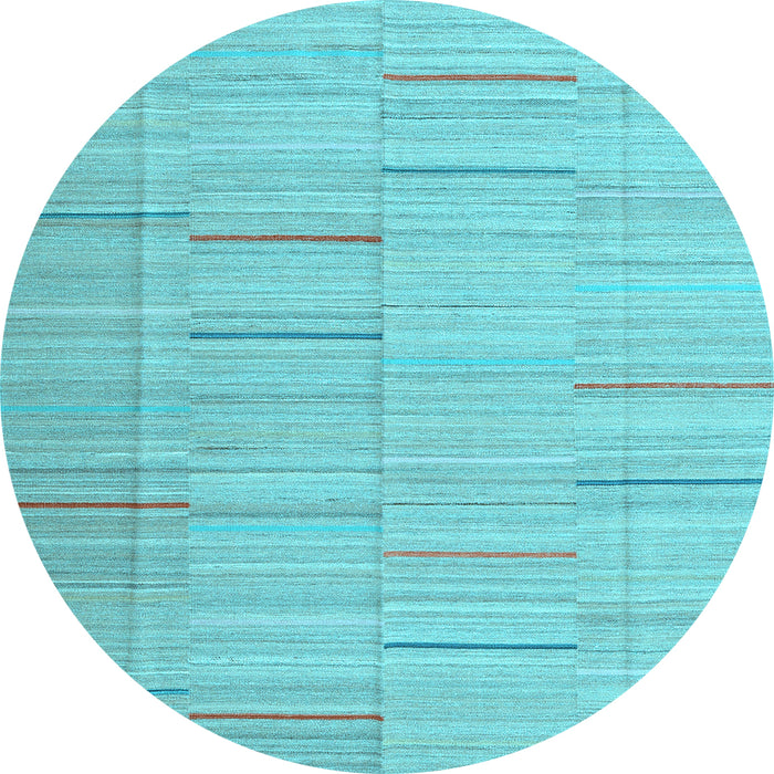 Round Machine Washable Abstract Light Blue Contemporary Rug, wshcon690lblu