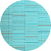 Round Machine Washable Abstract Light Blue Contemporary Rug, wshcon690lblu