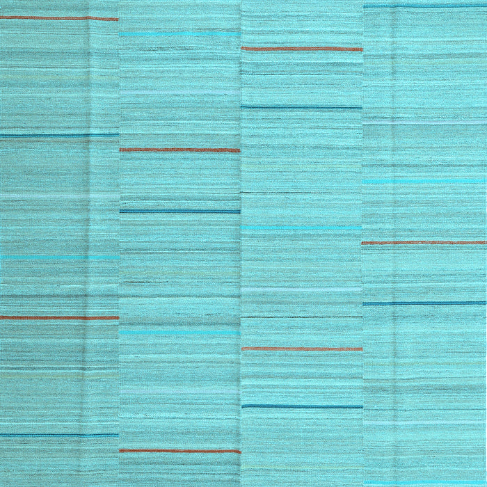 Square Abstract Light Blue Contemporary Rug, con690lblu