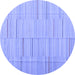 Round Abstract Blue Contemporary Rug, con690blu