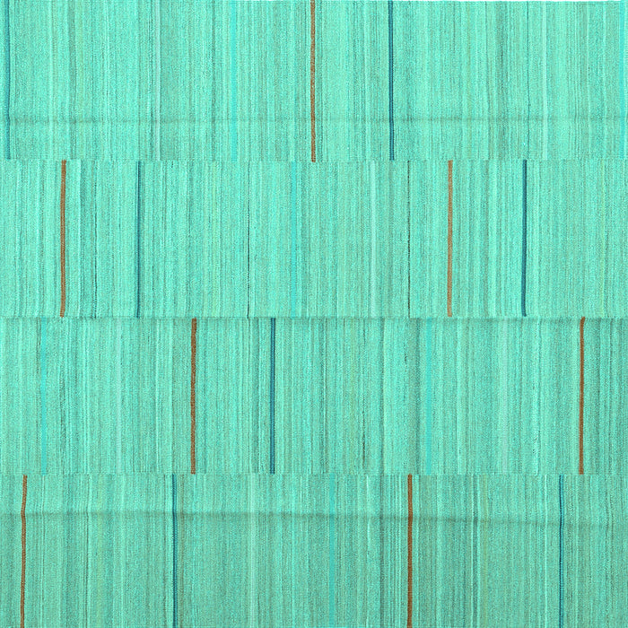 Square Machine Washable Abstract Turquoise Contemporary Area Rugs, wshcon690turq