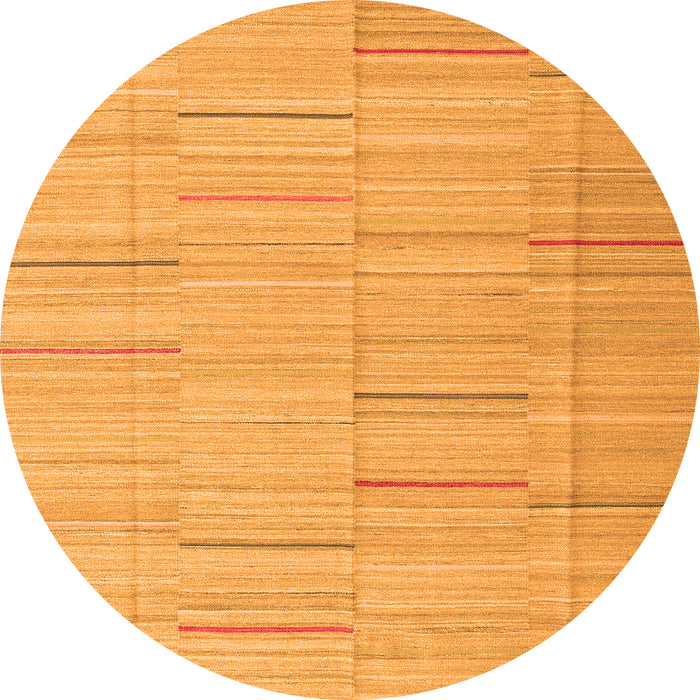 Square Abstract Orange Contemporary Rug, con690org