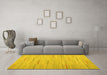 Machine Washable Abstract Yellow Contemporary Rug in a Living Room, wshcon690yw