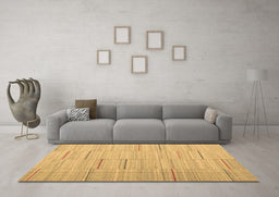 Machine Washable Abstract Brown Contemporary Rug in a Living Room,, wshcon690brn