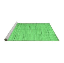 Sideview of Machine Washable Abstract Emerald Green Contemporary Area Rugs, wshcon690emgrn