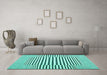 Machine Washable Solid Turquoise Modern Area Rugs in a Living Room,, wshcon691turq