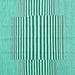 Square Solid Turquoise Modern Rug, con691turq