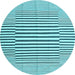 Round Solid Light Blue Modern Rug, con691lblu