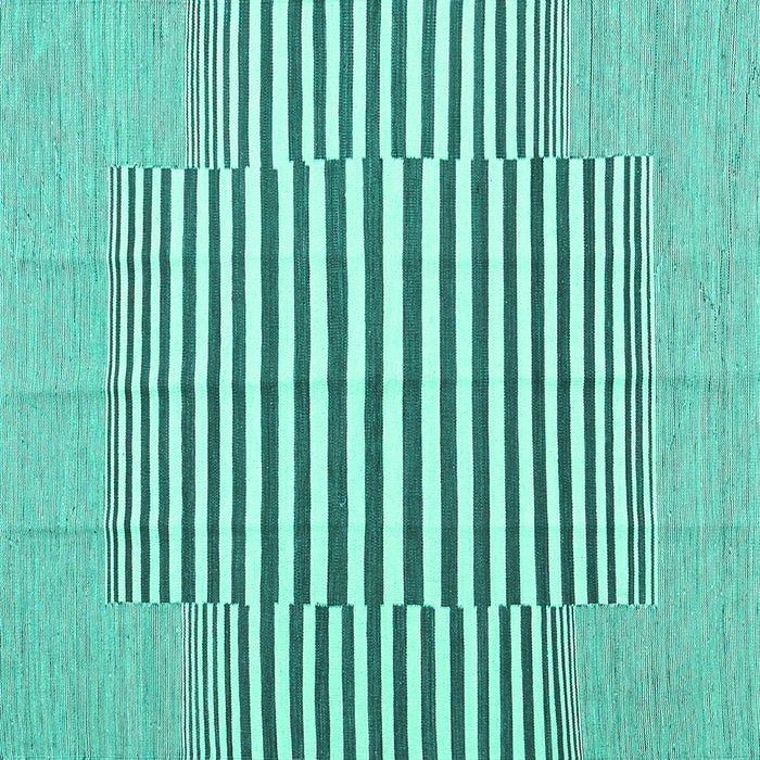 Square Machine Washable Solid Turquoise Modern Area Rugs, wshcon691turq